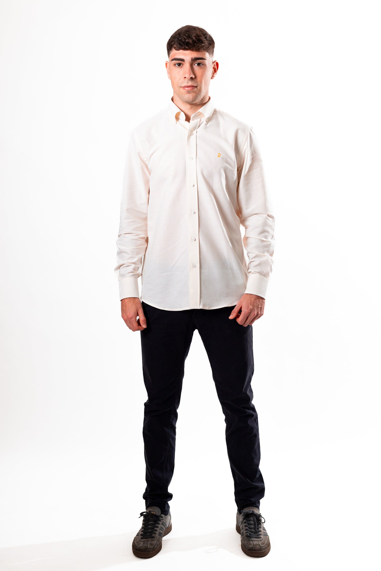 CAMISA OXFORD RAYAS AMARILLA
