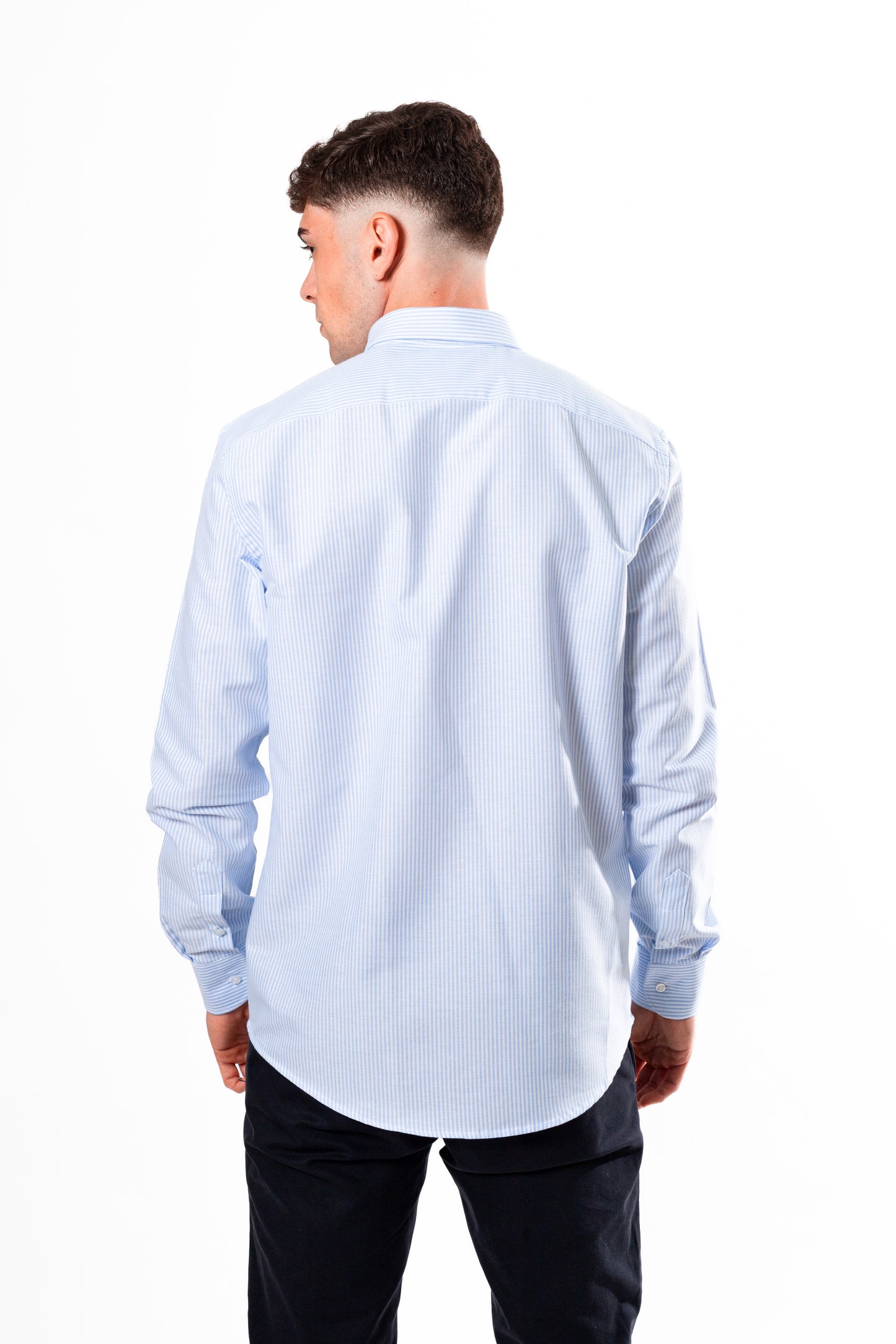 CAMISA OXFORD RAYAS AZUL