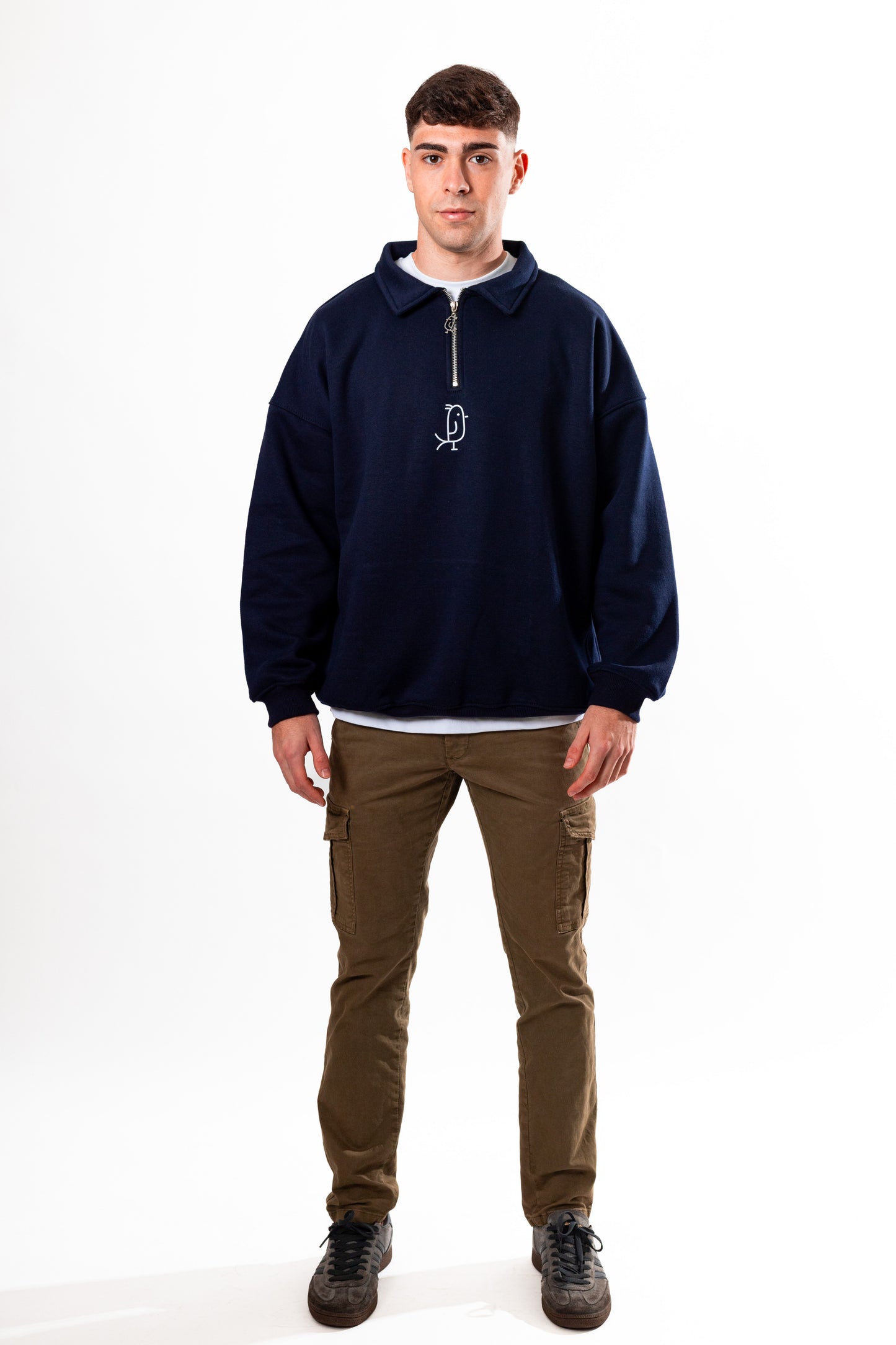 SUDADERA HALFZIP NAVY