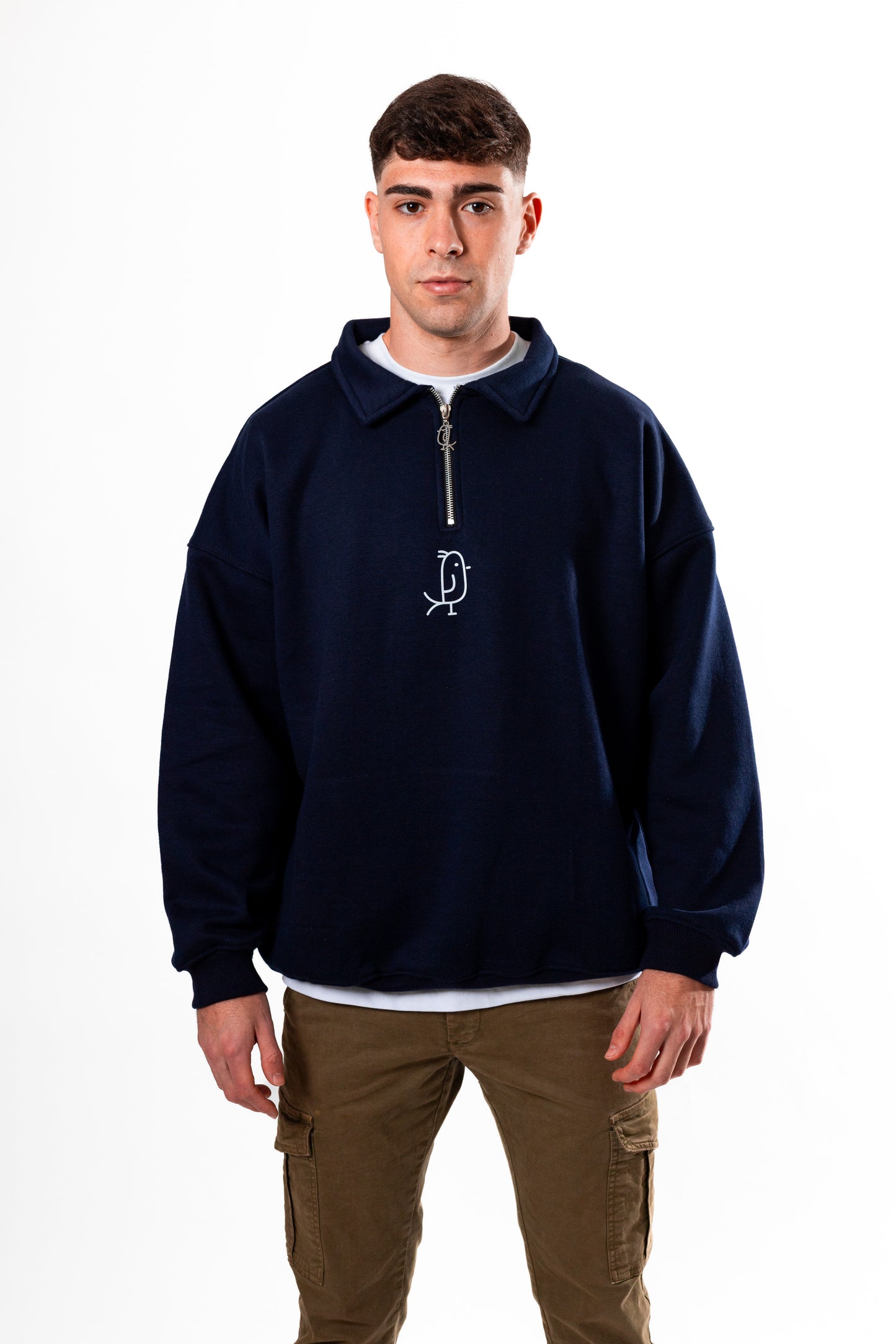 SUDADERA HALFZIP NAVY