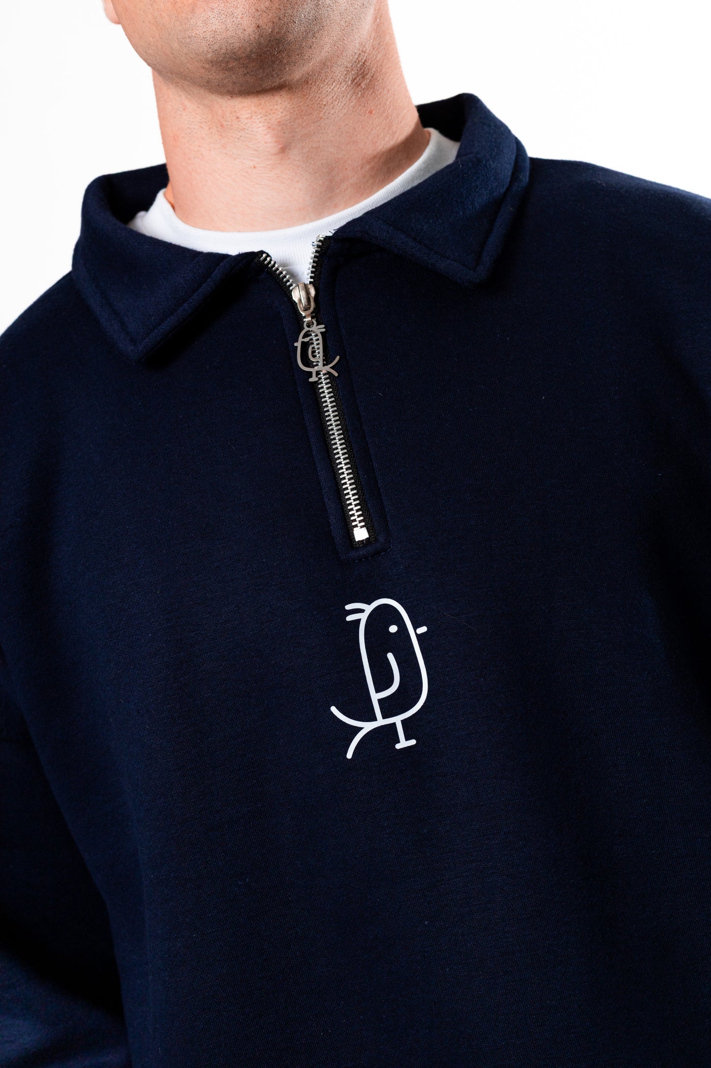 SUDADERA HALFZIP NAVY