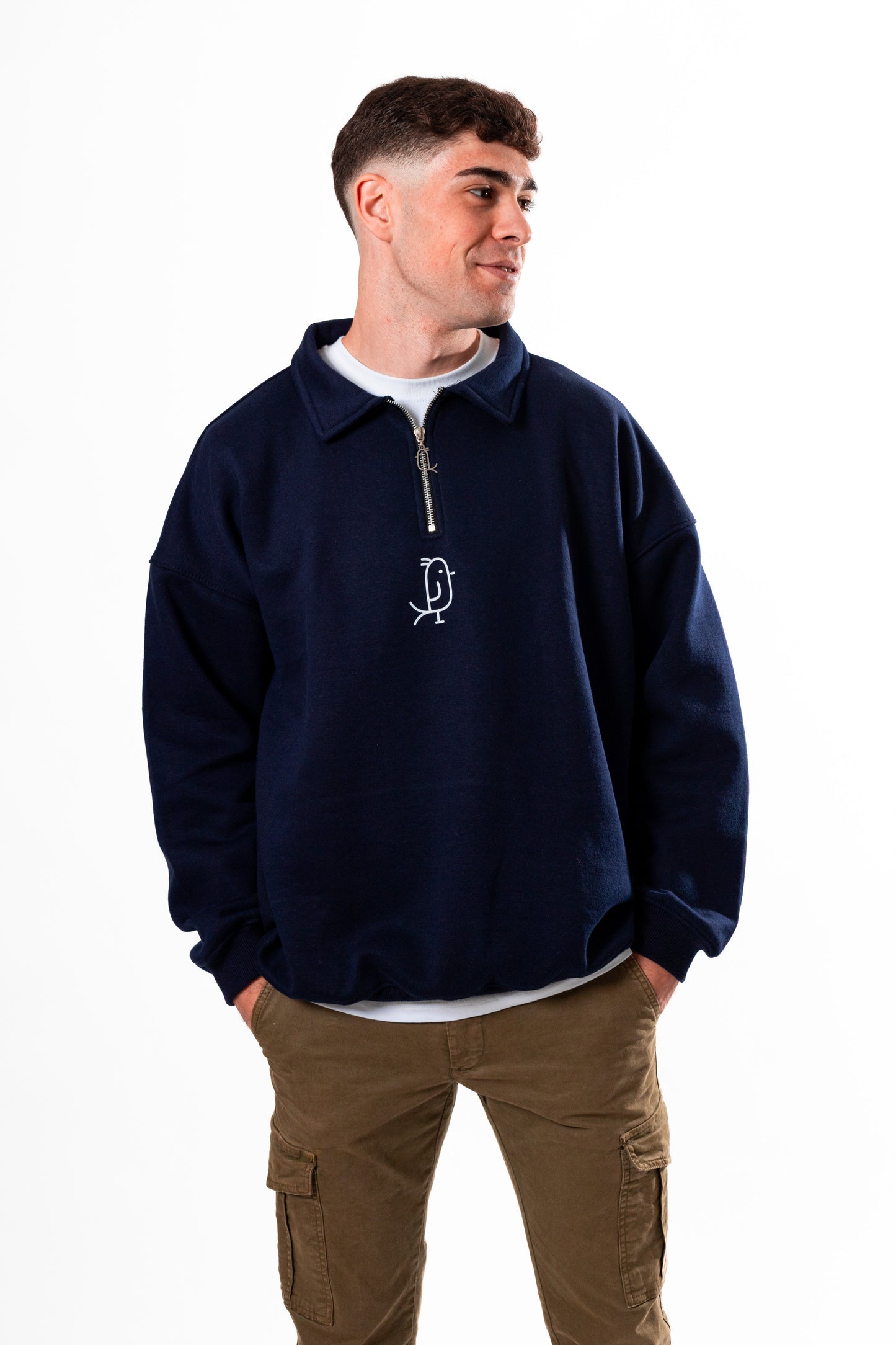 SUDADERA HALFZIP NAVY