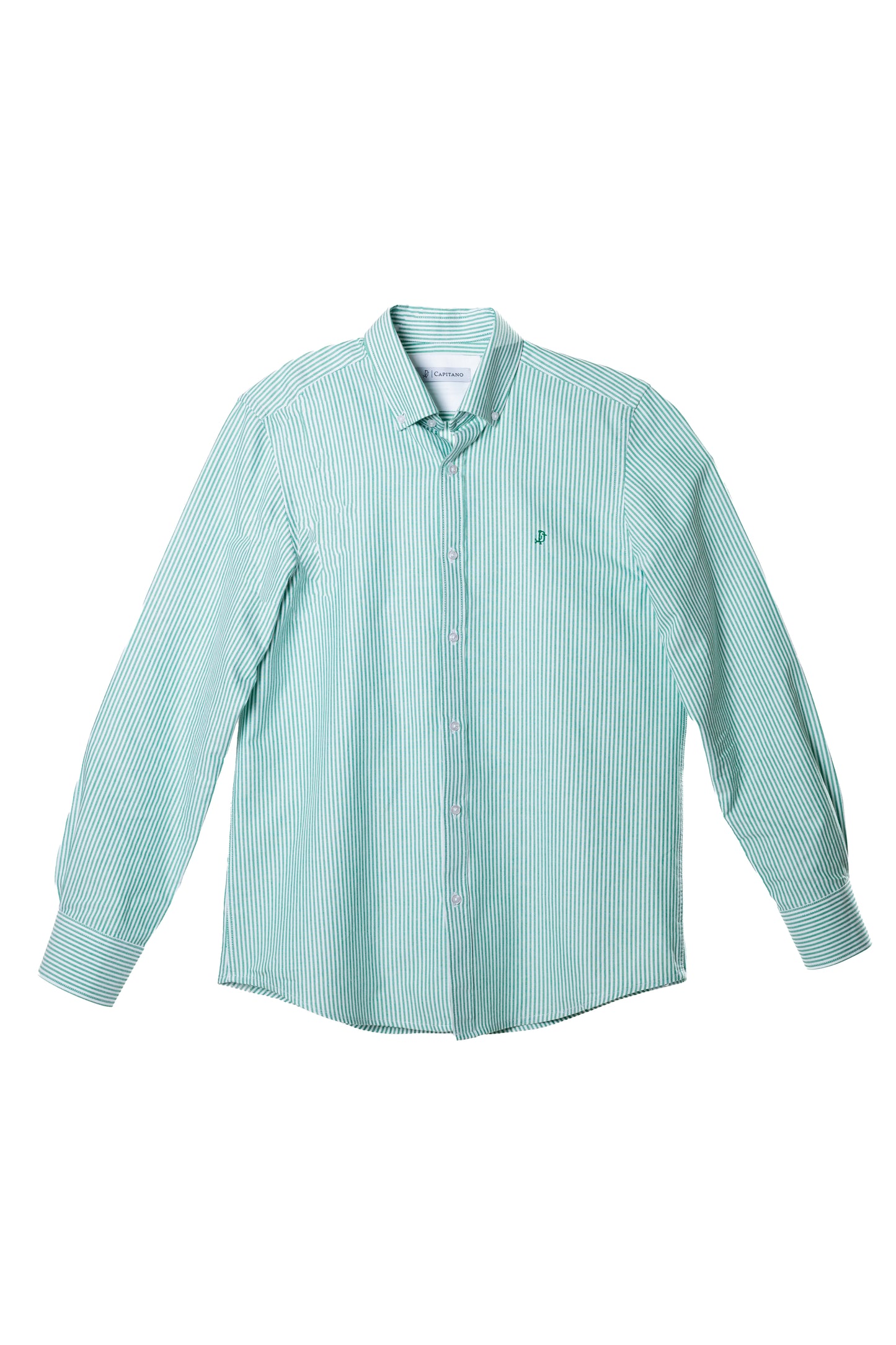 CAMISA OXFORD RAYAS VERDE