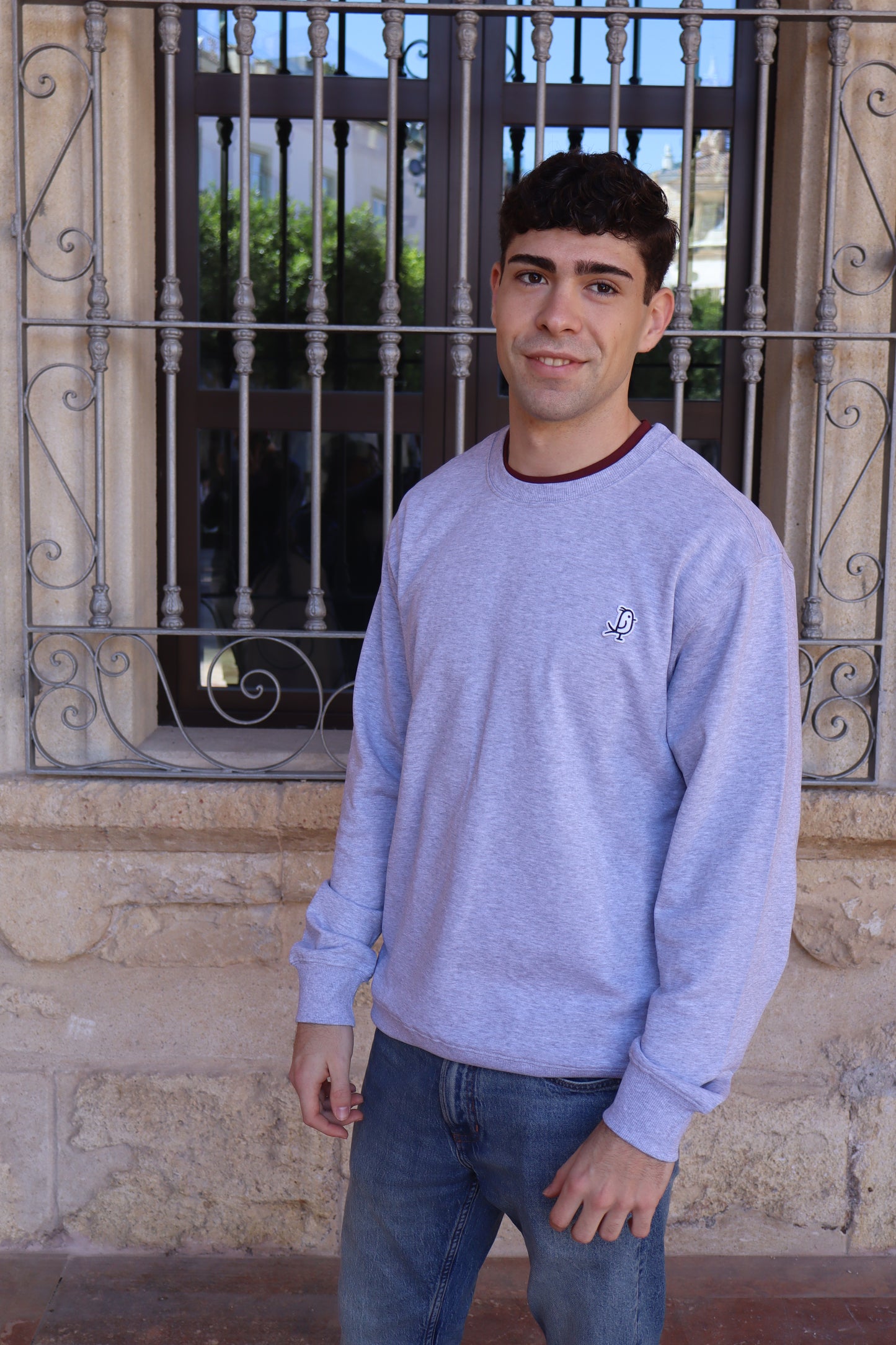 SUDADERA BASICA GRIS CLARO